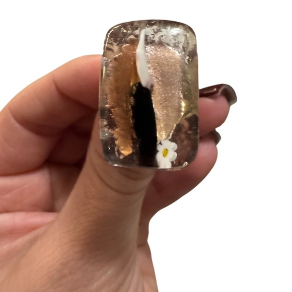 Adjustable Glass Floral Ring (2 for $25) - Picture 2 of 2